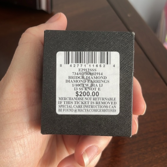 Knot diamond earrings - never worn, unable to return. - Picture 3 of 4